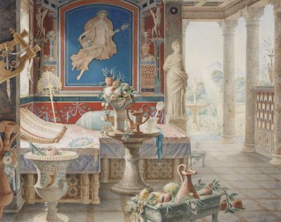 Fantasía arquitectónica al estilo de Pompeya de Felix Louis Jacques Duban